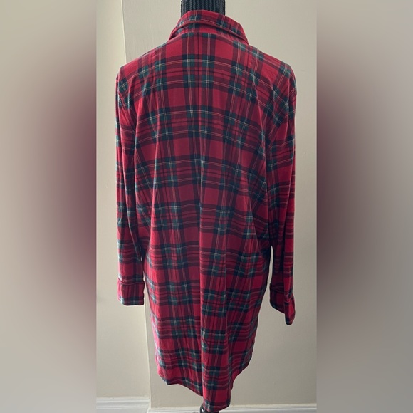 Lauren Ralph Lauren Red Plaid Button Down Sleep Shirt Size 1X - Picture 4 of 9